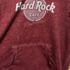 Hard Rock Cafe Nashville Hoodie Lightweight Sweatshirt Size L, front pouch